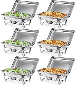 Wilprep 6 Packs Chafing Dishes Food Warmers