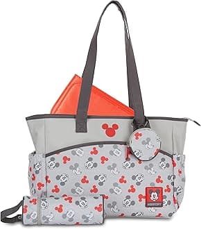 DisneyUnisex Baby Cudlie Diaper Tote Moms | Large Spacious Travel Boy and Girl | 17-inch Multi-Functional Bag