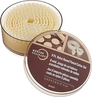 Mercer Culinary 9-Piece Round Fluted Nylon Cutter Set Off-White M35501