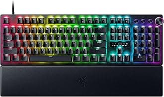 Huntsman V3 Pro Esports Gaming Keyboard: Analog Optical Switches - Razer Snap Tap - Rapid Trigger - Adjustable Actuation - Media Keys & Dial - Doubleshot PBT Keycaps - Wrist Rest - Black