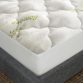 Queen Size Mattress Pad Queen Air Mattress Topper Cover, Viscose Made from Bamboo Mattress Topper, Soft Breathable Noiseless Camping Air Mattress Topper Cover Queen Stretches up to 18"