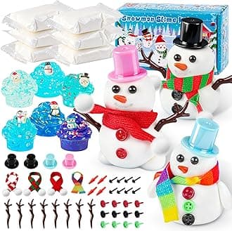 6 Pack Slime Stocking Stuffers, Stocking Stuffers for Kids,Christmas Crafts, Kids Crafts Snowman DIY Kit,Crafts Xmas Gift