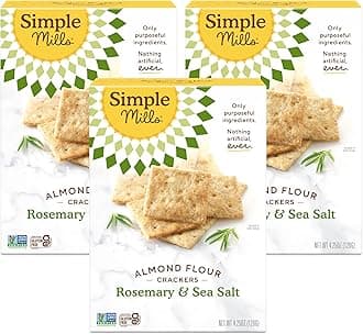 Almond Flour Crackers, Rosemary & Sea Salt, 4.25 oz, 3 count