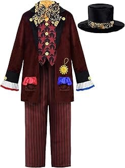ReliBeauty Hatter Costume Kids Wonderland Character Costume Boys for World Book Day