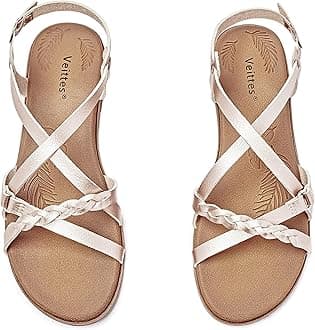 Veittes Women's Flat Slide Sandals - Casual Fashion Cross Strappy Braided Slip on Flat Summer Sandals.(2207023-2,GD/MF,12)