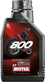 Motul 800 2T FACTORY LINE OFF ROAD (800 2T Factory Line, Off-Road), 2-Stroke Motorcycle Engine Oil (Mixing Only), 100% Chemical Synthetic (Genuine, 1L)