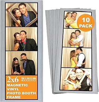 10 Vinyl Magnetic Photo Booth Frames 2x6 by Photo Booth Nook