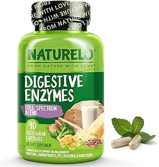 Digestive Enzymes - Full Spectrum Support with a Broad Blend of 15 Enzymes Plus Ginger - 90 Vegan Capsules