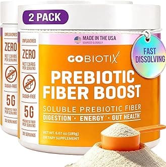 Fiber Supplement Powder with Prebiotics for Digestive Health and GLP-1 Support, Soluble Fiber for Gut Health & Debloat, Keto, Vegan, Gluten & Sugar Free, 35 Servings (2 Pack)
