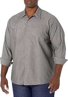 Red Kap Men's Industrial Work Shirt, Regular Fit, Long Sleeve Utility Button