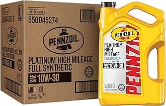 PennzoilPlatinum High Mileage Full Synthetic 10W-30 Motor Oil, 5 Quart (3 Pack)