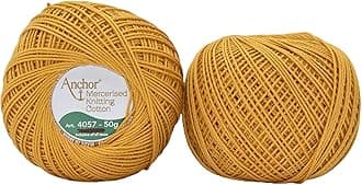 Premium Anchor Mercerised Knitting Crochet Cotton Thread Yarn Balls for Knitting, Weaving, Embroidery, DIY and Craft Making (Art. 4057) 50G - Pack of 1 (307)