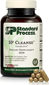 Standard Process SP Cleanse - Healthy Kidney & Liver Support Supplement - Formula Aids Gallbladder Function - Digestive Support Supplement with Apple Pectin, Barley, Beetroot & More - 150 Capsules