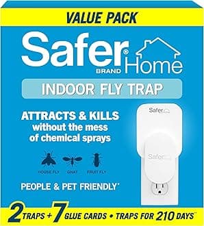 Safer Home Indoor Plug-in Fly Trap - SH502-2R7SR - Effective Fruit Fly Traps for Indoors, Gnat Traps for House Indoor, 400 Sq Ft Protection - Style: 2 Devices + 7 Glue Cards