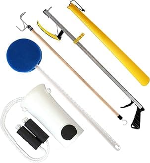 RMS Hip Kit - Premium 5-Piece Hip Knee Replacement Kit - Ideal for Recovering from Hip Replacement, Knee or Back Surgery, Mobility Tool for Moving and Dressing (32 Inch Reacher)