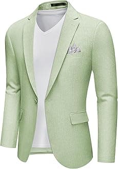 Men's Slim Fit Blazer Jackets Suit One Button Lightweight Sport Coats Casual Blazer