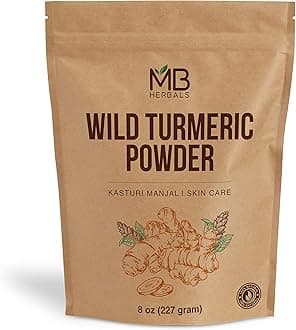MB Herbals Wild Turmeric Powder 8 oz / 0.5 LB | Organic-Cultivated Kasturi Manjal| Amba Haldi | Kasturi Turmeric | No Preservatives | Chemical Free | For Face Packs & Face Mask