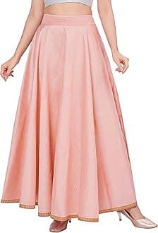 Studio Shringaar Women's Poly Silk Skirt/Lehenga With 8 Meters Maxi Flare (Double Ghera)