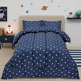 Utopia Bedding All Season Moon Comforter Set with 2 Pillow Cases, 3 Piece Soft Brushed Microfiber Kids Bedding Set for Boys/Girls, Machine Washable (Twin)
