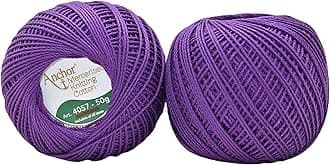 HUNNY- BUNCH® Premium Anchor Mercerised Knitting Crochet Cotton Thread Yarn Balls for Knitting, Weaving, Embroidery, DIY and Craft Making (Art. 4057) 50G - Pack of 1 (101)