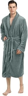 NY Threads Mens Robe, Luxury Plush Fleece Mens Bathrobe, Spa Bath Robe for Men