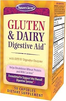 Nature's Secret Gluten & Dairy Digestive Aid - 50 Capsules - Helps Break Down Wheat Protein & Milk Lactose - 25 Servings