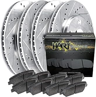 Hart Brakes Front Rear Brakes and Rotors Kit |Front Rear Brake Pads| Brake Rotors and Pads| Ceramic Brake Pads and Rotors |fits 2006-2013 Ford Fusion; Lincoln MKZ, Zephyr; Mazda 6; Mercury Milan