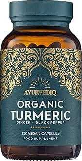 120 caps Organic Turmeric Ginger and Black Pepper Capsules Curcumin Capsules, Ginger Supplement, Turmeric and Black Pepper, Gluten Free, Dairy Free, Vegan