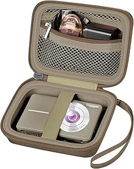 Digital Camera Case Compatible with VAHOIALD FHD 1080P/ for CAMKORY Digital Point and Shoot/for KODAK PIXPRO FZ45-BK 16MP Vlogging/for IWEUKJLO/for Nsoela, Holder for SD Card More- Brown (Box Only)