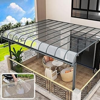 Transparent Polycarbonate Roofing Sheet, Outdoor Patio Greenhouse Panels, UV Rain Protection Rain Pergola Roof Panels, for Patios, Partitions, Etc, Roof(Clear,5.24 x 3.3ft)