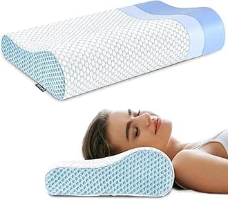 Polovo Neck Pillow Contour Memory Foam Pillows for Pain Relief Bed Pillow for Sleeping, Ergonomic Pillow for Neck and Shoulder Pain, Orthopedic Cervical Pillow for Side Back Stomach Sleeper