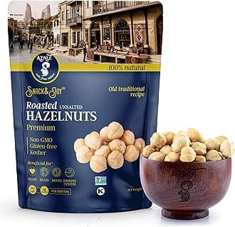 AZNUT Roasted Unsalted Hazelnuts 3 LB, Premium Quality 100% Natural Non-GMO Project Certified, Kosher Certified, No Salt, No Oil, Gluten Free, Keto Diet Snacks, Resealable Bag 3 LB