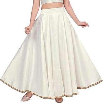 Women's Poly Silk Skirt/Lehenga With 8 Meters Maxi Flare (Double Ghera)