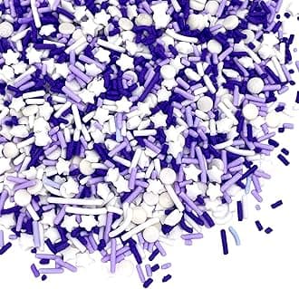 Manvscakes Sprinkles- Edible Cake and Cupcake Sprinkles with Assorted Shapes and Sizes, Purple Sprinkle Mix for Cookies, Ice Cream, Cake and Cupcake Decorating