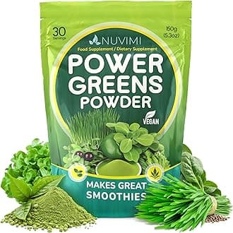 Super Greens Powder - 150g - Immune Support - Food Supplement - 9 Vegan Superfoods - Smoothie Mix for Nutritional Shakes, Juice Drink & Beverages