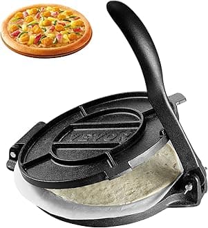 VEVOR Tortilla Press 10" Tortilla and Roti Maker Cast Iron Heavy Duty Tortilla Dora Press Pre-seasoning Patachonella Maker with 100 Sheets of Parchment Paper Flour Tortilla Dough Maker Tawa Silver