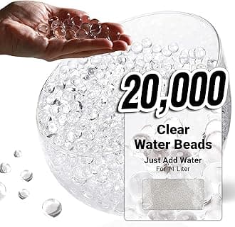 Water Beads, Water Balls, Decorative Water Beads for Plants, Decorative Gel Balls for Vase Fillers (Clear, 20,000)
