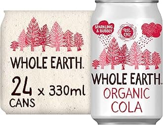 Whole Earth Organic Sparkling Cola Drink, 24x 330 ml, Flavoured Fizzy Soft Drink Made with Fruit Juice, 100% Natural Ingredients, No Added Refined Sugar, Vegetarian & Vegan, Multi Pack
