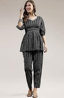 Stylum Women's Woven Design Cotton Kurti Pant Set