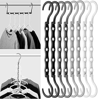 Mr. Pen- Space Saving Hangers for Clothes, 8 Pack, Mixed Color Space Saver Hangers, Shirt Hangers Space Saving, Clothes Hanger Organizer, Hanger Space Saver, Magic Hangers, Black Gray White