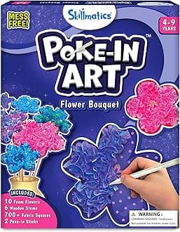 Skillmatics Poke-in Art - Flower Bouquet, Mess-Free Fun for Kids, DIY Sewing Craft Kits, Creative Activity, Gifts for Girls & Boys Ages 4, 5, 6, 7, 8, 9