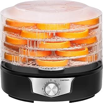 Chefman 5-Tray Food Dehydrator, 11.4-Inch Transparent Trays, Adjustable Temperature Control, Create Dried Snacks For The Family, Prepare Fruits, Jerky, Vegetables, Meats, & Herbs