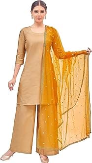 Studio Shringaar Women's Net sequence Embroidered Full Size Dupatta