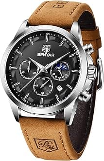 BY BENYAR Watch for Men Stylish Business Analog Quartz Stainless Steel Waterproof Luminous Date Luxury Casual Wrist Watch
