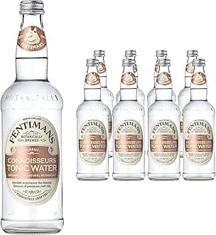 Fentimans Connoisseurs Tonic Water - Botanically Brewed Water - Infused with Natural Botanicals and Quinine - Low Calorie, Gluten Free and Vegan Friendly Soft Drinks - 8 x 500ml