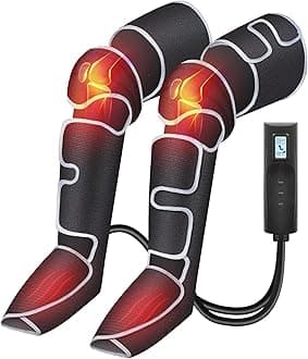 COMFIER Leg Massager Machine, Knee Massager with Heat,4D Kneading Calf Massager,Gifts for Men,Women,Leg Wraps Massage Boots for Relief,3 Heat Settings & 3 Intensities,Black