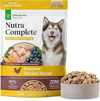 Nutra Complete Raw Freeze-Dried Dog Food, Veterinary Formulated with Antioxidants, Prebiotics & Amino Acids (1 Pound, Chicken)