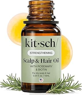 Kitsch Rosemary Oil for Hair Growth – Hair Oil with Biotin, Castor & Jojoba – Pre-Wash Scalp oil for Hair Care – Lavender Scent – 10mL | Ideal Gifts for Women
