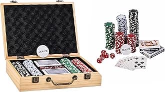 Barrington Poker Multiple Styles Folding Poker Table & Chip Set Collection, Durable Padded Rail Tables with Felt Playing Surface, Perfect for Texas Holdem Games