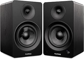 Fluance Ai61 2 Way 2.0 Stereo Bookshelf Speaker with 6.5 Inch Drivers, 120W Amplifier for Turntable, TV, PC and Bluetooth 5, Optical, USB & Sub-Out (Black Ash)